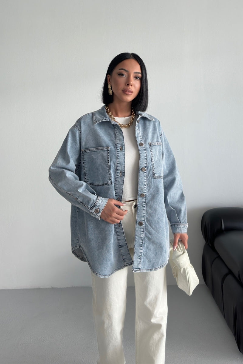 Oversize Kot Gömlek 6090