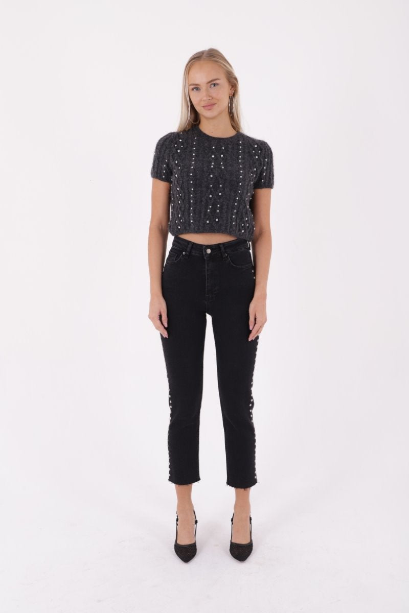 Yanı Drop Detaylı Mom Fit Kot Pantolon 1895
