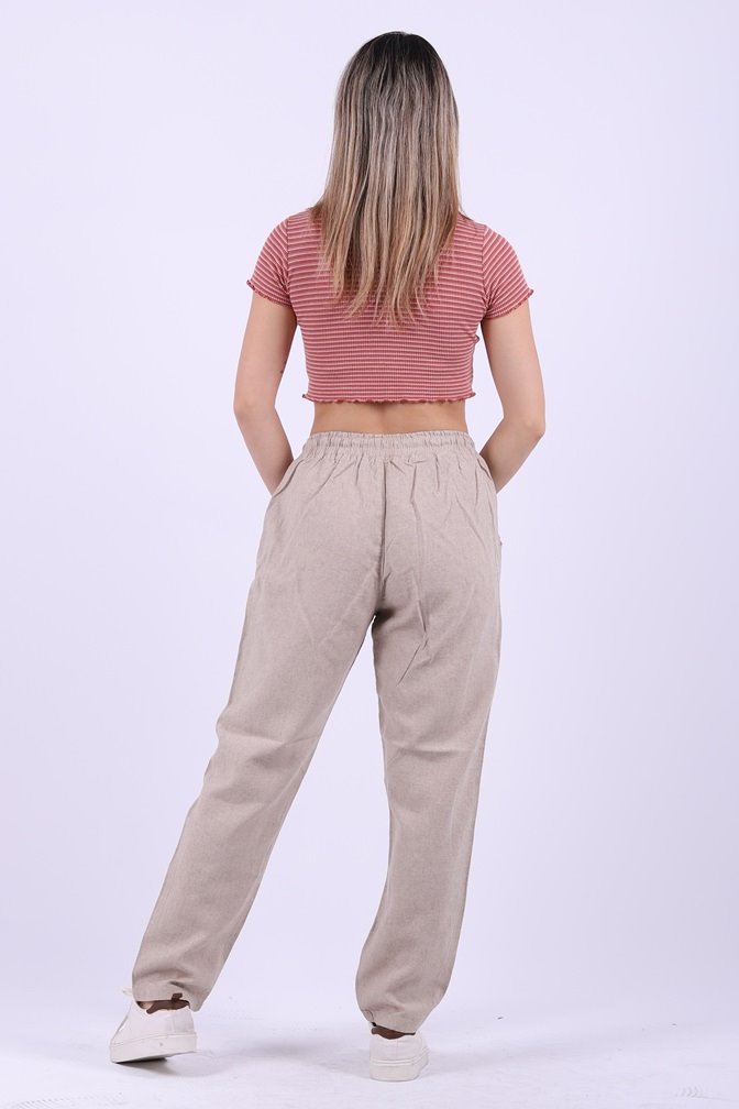Beli Lastikli Keten Pantolon 996