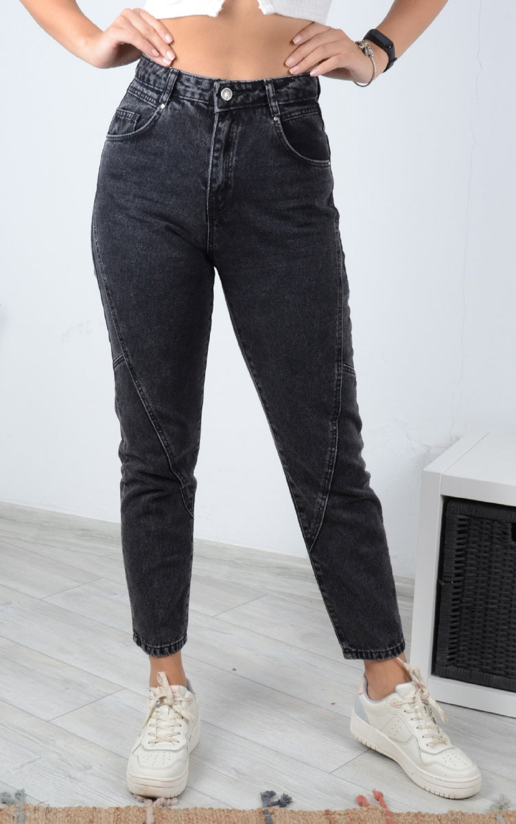 Parçalı Mom Pantolon 778