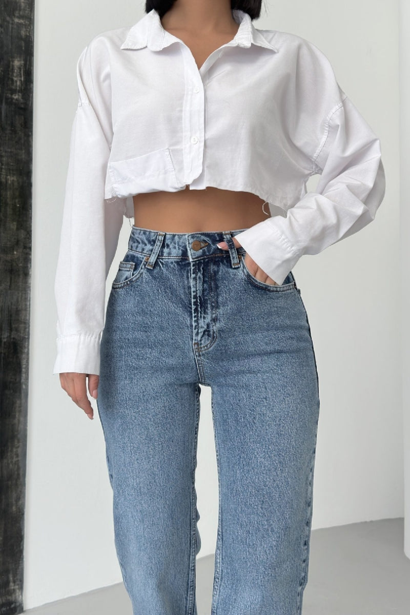 Yüksel Bel Straight Kot Pantolon 7033