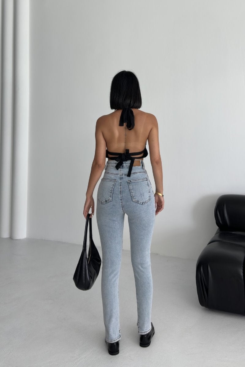 Asimetrik Paça Kot Pantolon 713