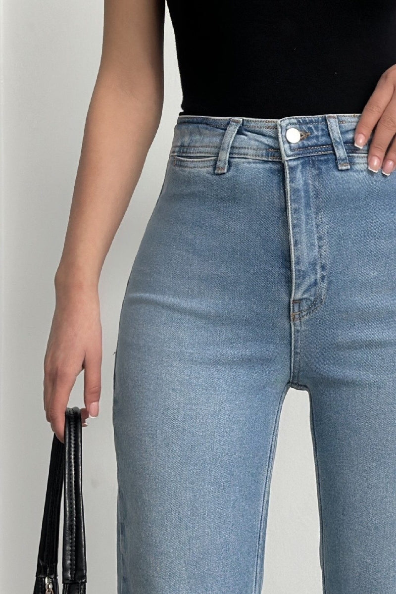 Cep Detaylı Palazzo Kot Pantolon 7073