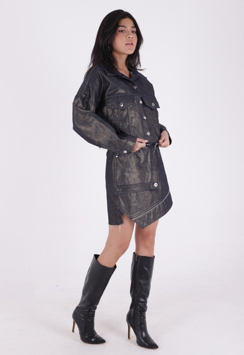 Kısa Oversize Kot Ceket 651
