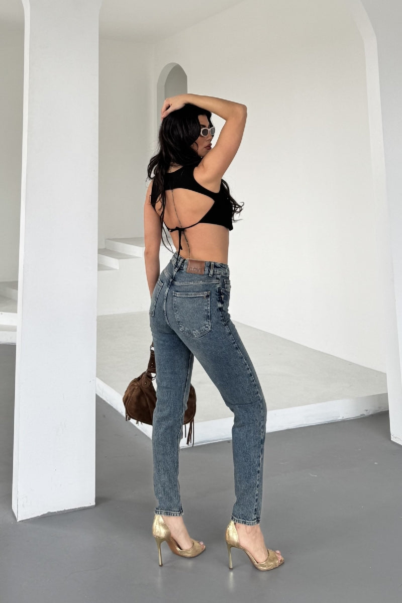 Tık Likra Kot Pantolon 7036