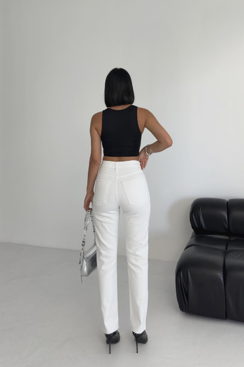 Taşlı Mom Fit Kot Pantolon 7092