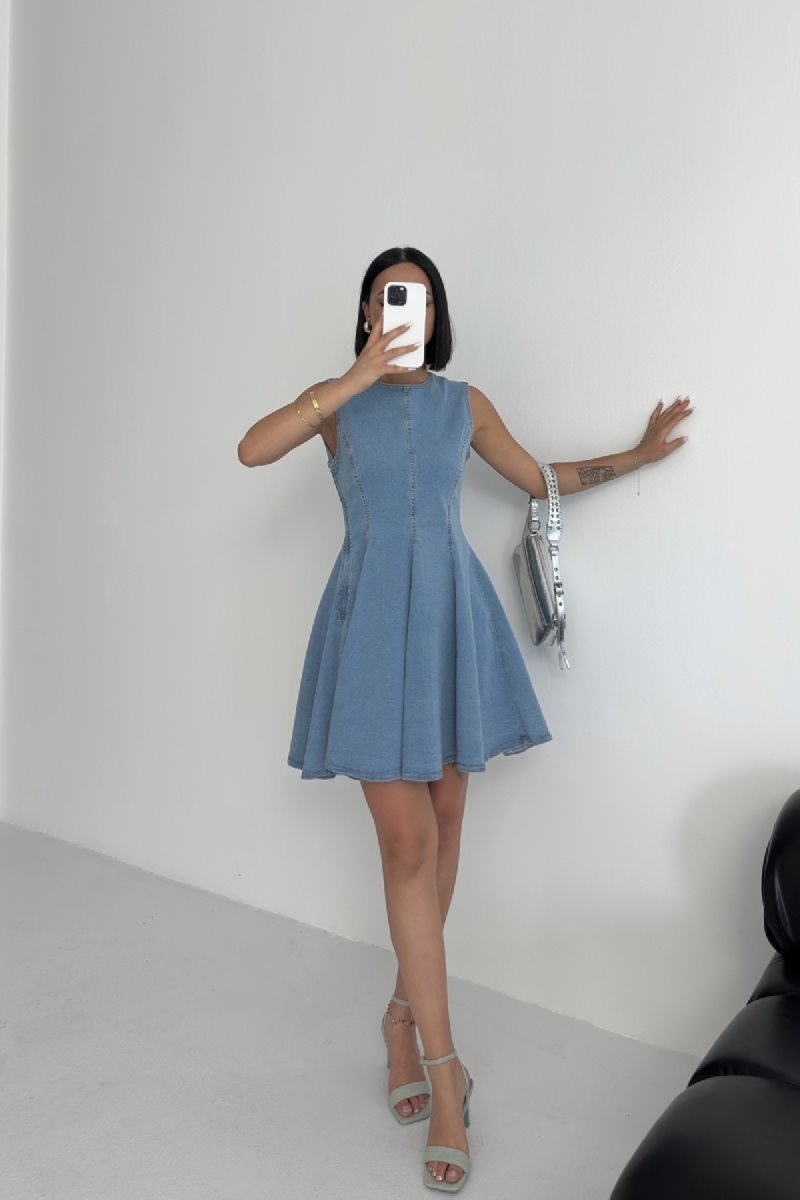 Kolsuz Volanlı Mini Elbise 3050