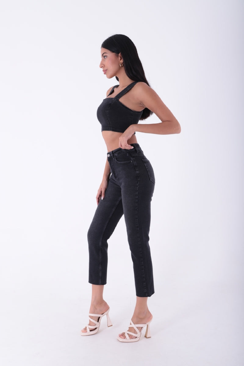 Dikişsiz Paça Mom Fit Kot Pantolon 764