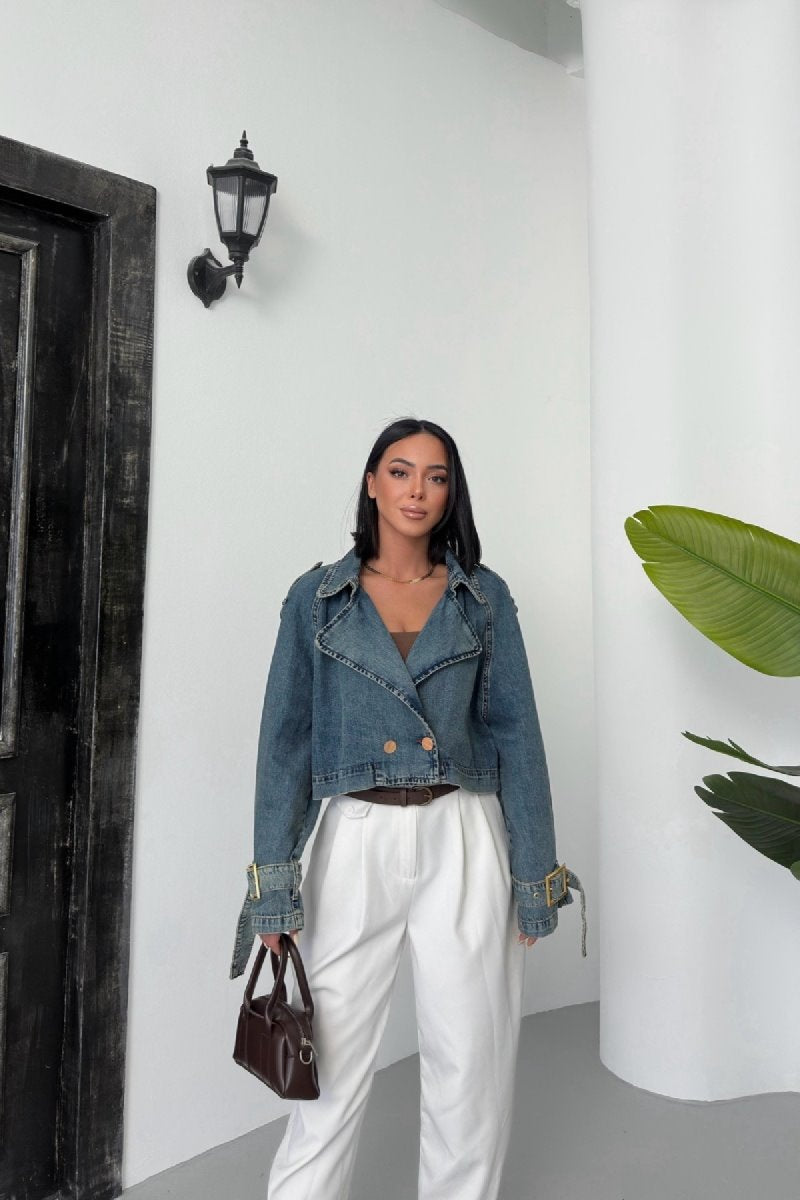 Kısa Oversize Trençkot 6078