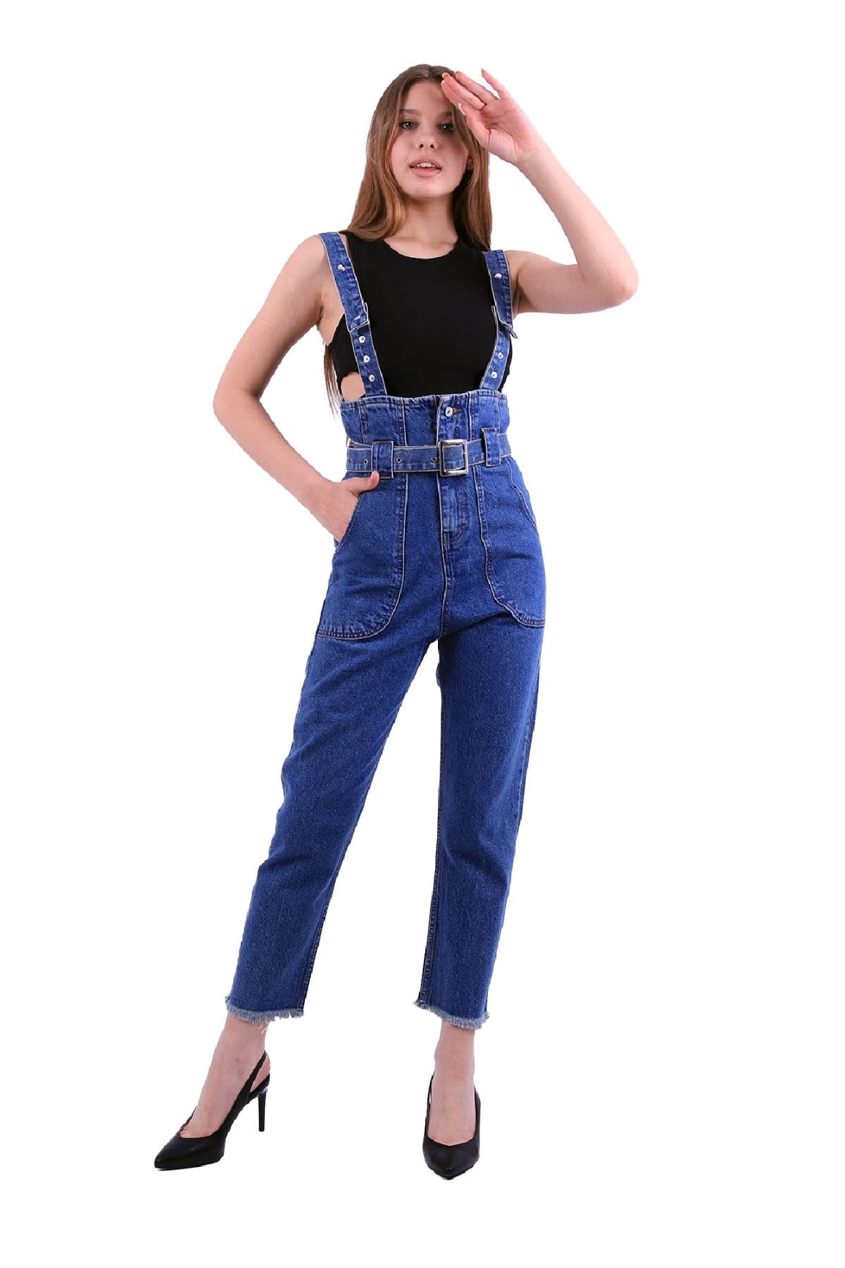Beli Kemerli Salopet Tulum Kot Pantolon 327