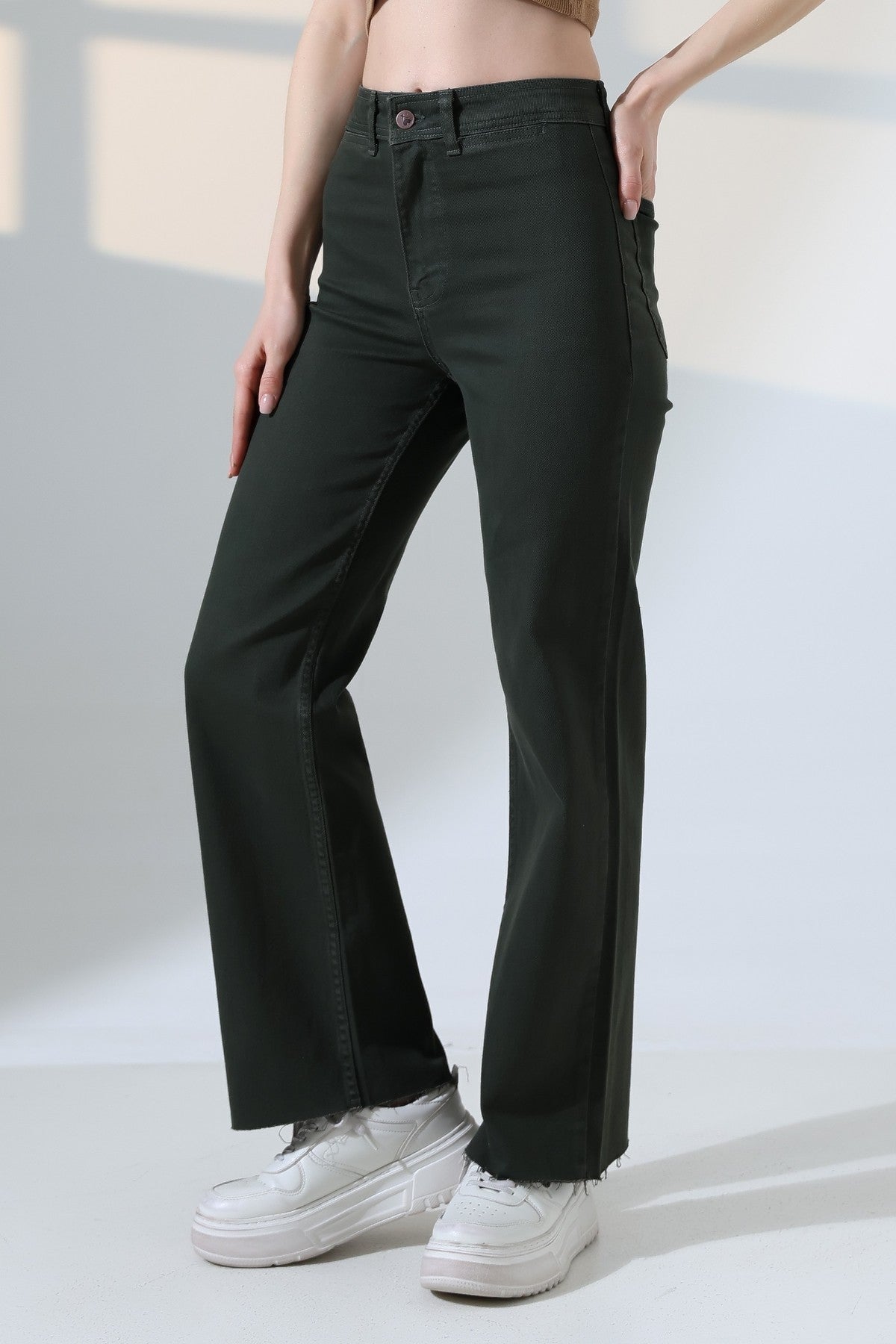 Dekoratif Cep Detaylı Palazzo Kot Pantolon 1710