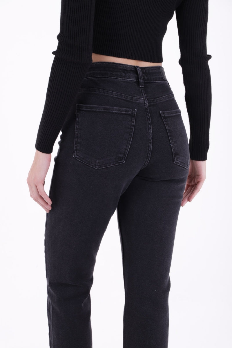 Paçasılı Dikişsiz Paça Mom Kot Pantolon 1890