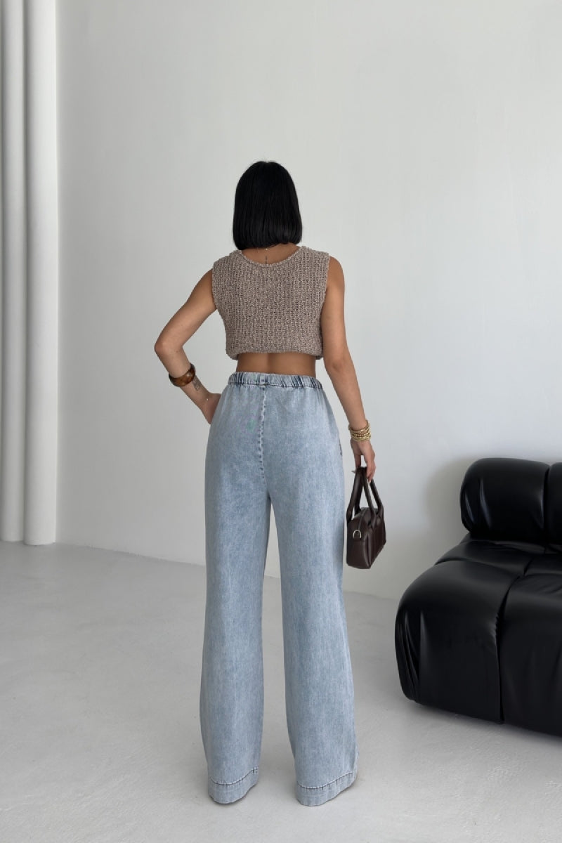 Beli Lastikli Palazzo Pantolon 7076