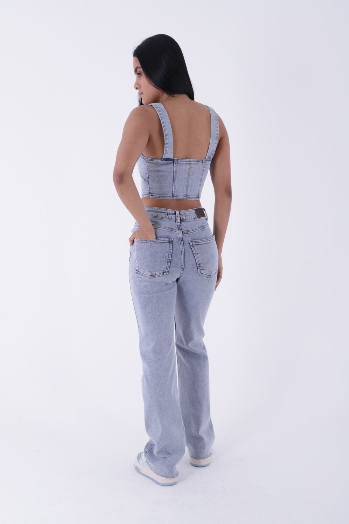 Dikişsiz Paça Bol Paça Relax Kot Pantolon 1726