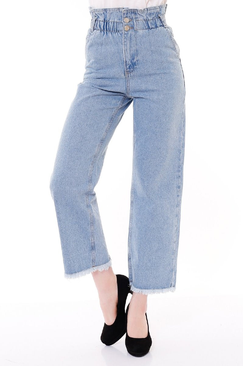 Beli Lastikli Bol Paça Relax Kot Pantolon 789