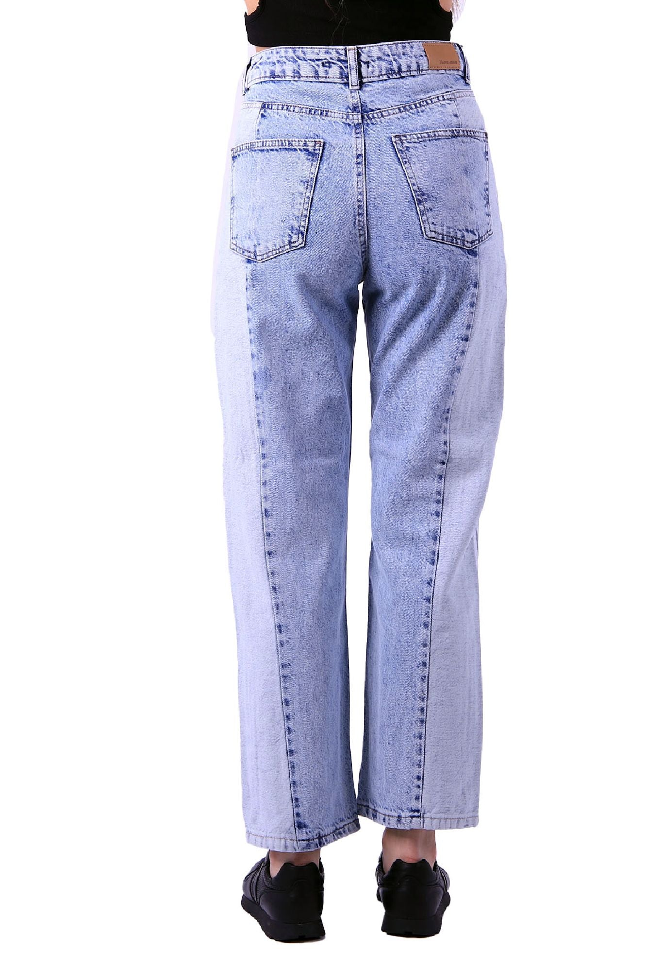 Parçalı Çift Renkli Kot Pantolon 932