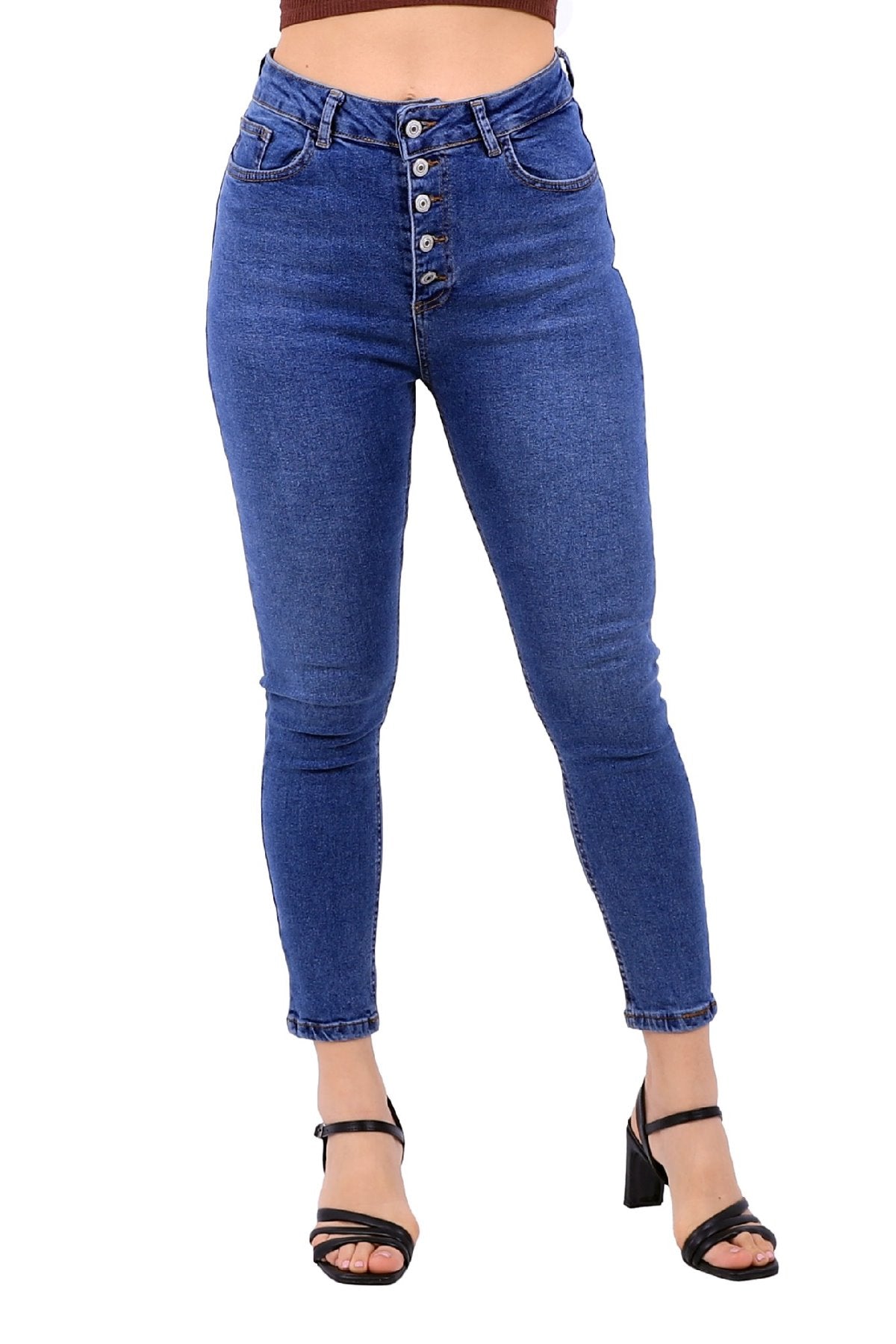 Önü 5 Düğmeli Skinny Kot Pantolon 755