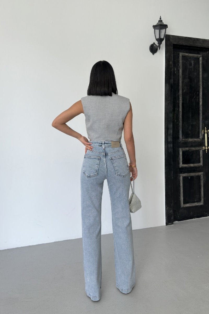 Serpme Taşlı Kot Pantolon 7107