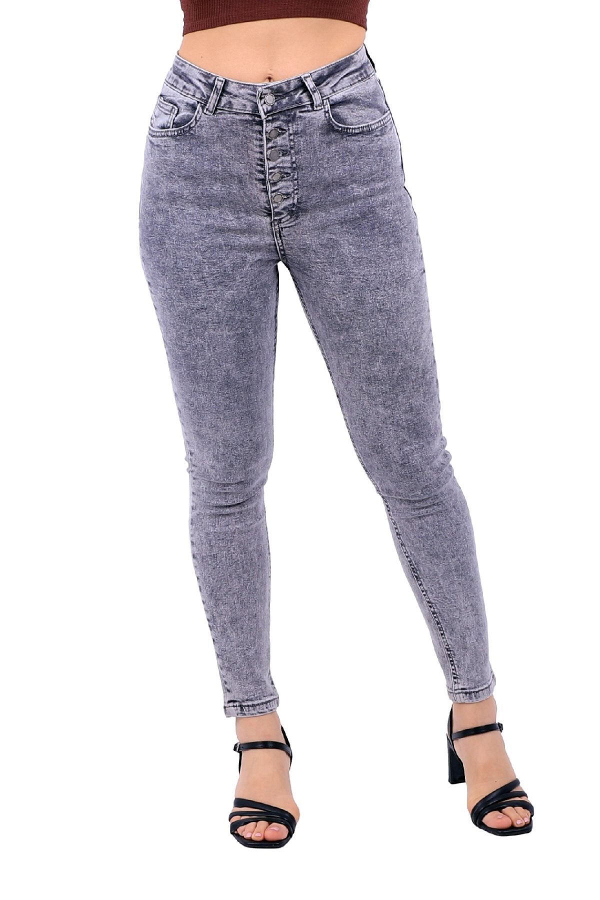 Önü 5 Düğmeli Skinny Kot Pantolon 755