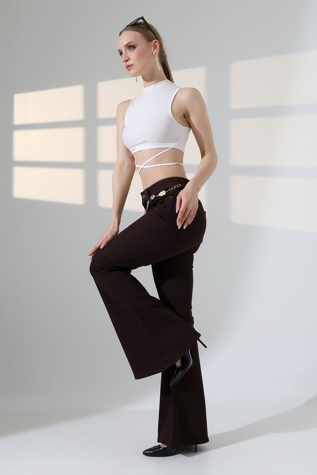 Geniş İspanyol Kot Pantolon 7067