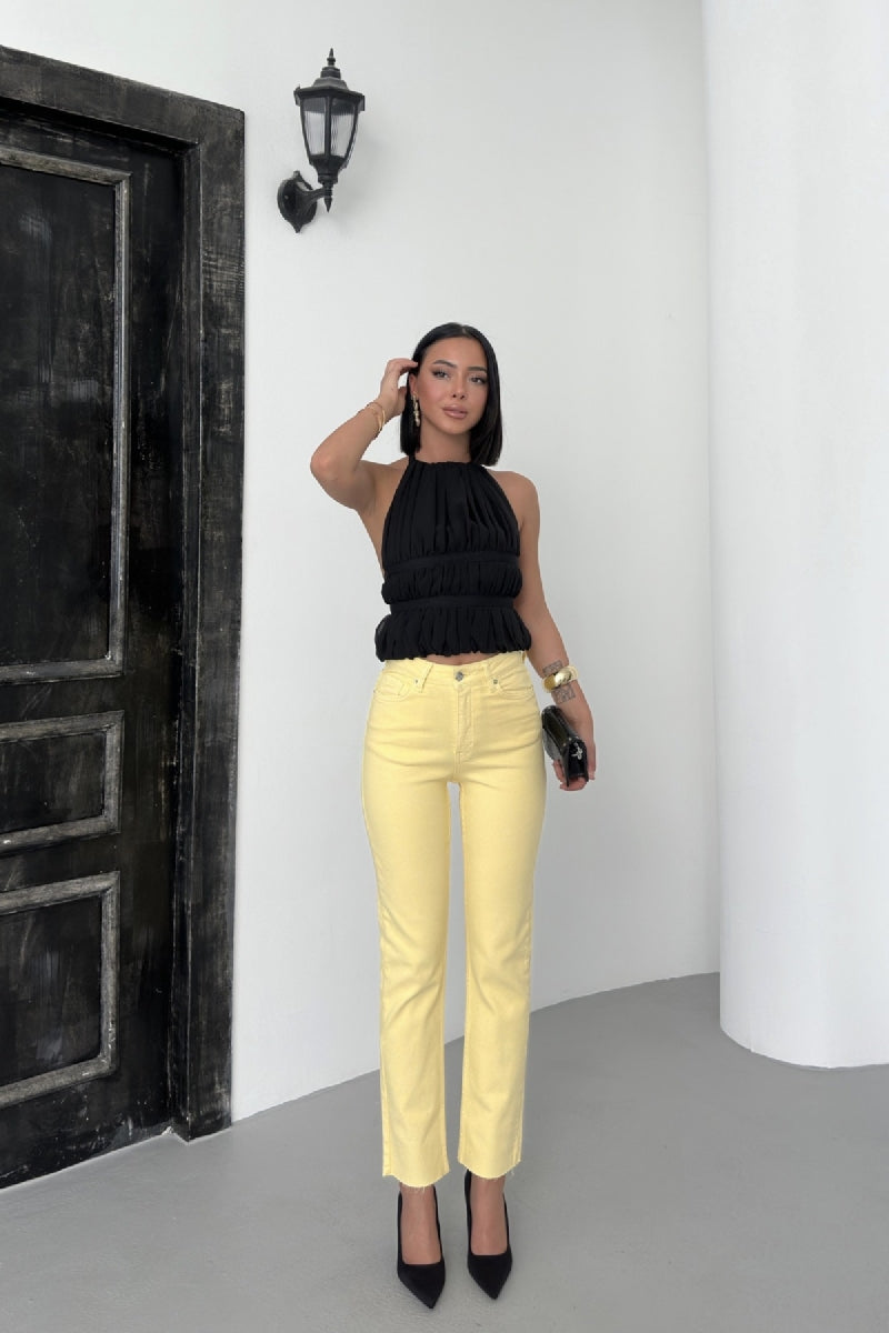 Dikişsiz Paça Mom Fit Kot Pantolon 764