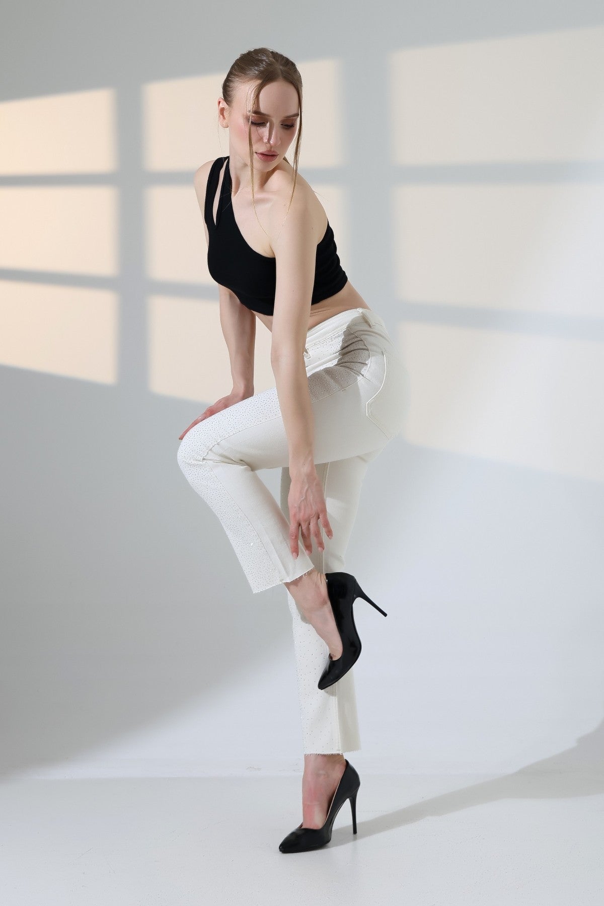 Serpme Taşlı  Relax Kot Pantolon 7193