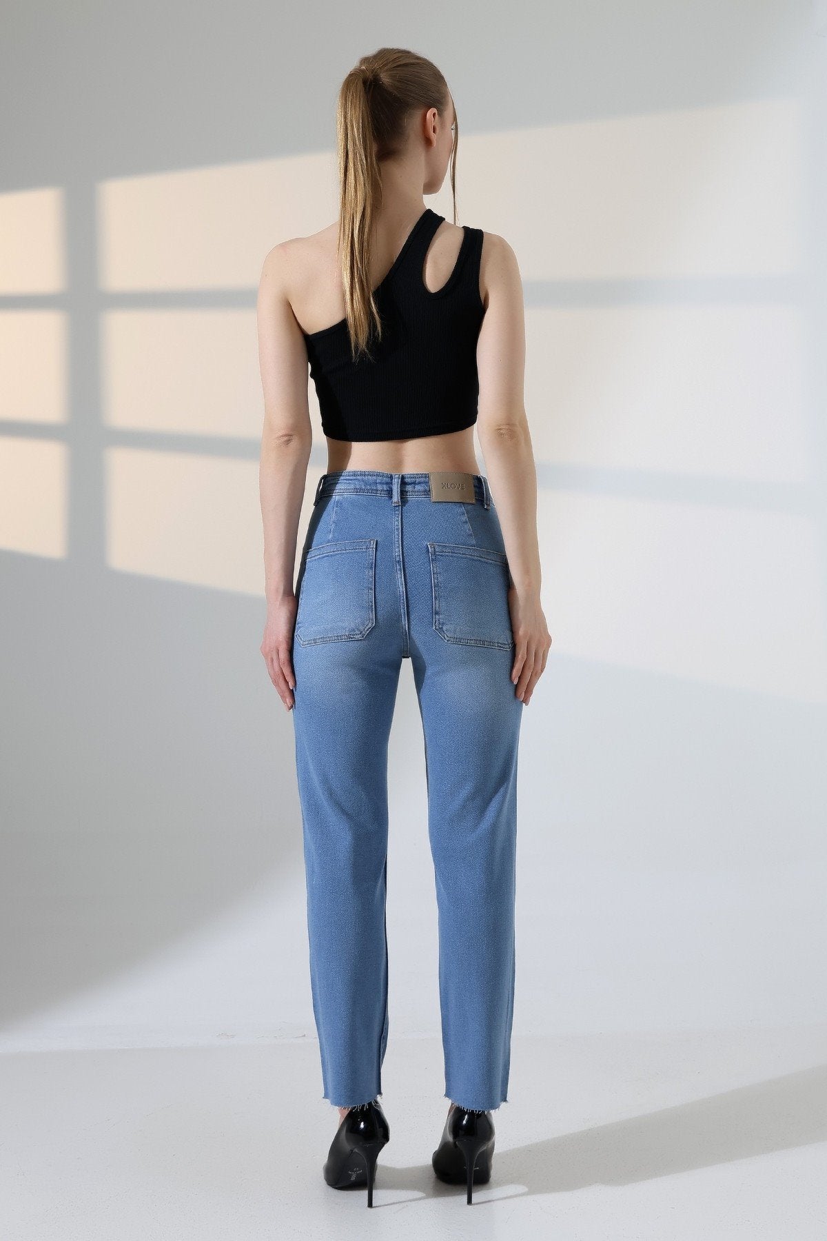 Serpme Taşlı  Relax Kot Pantolon 7193
