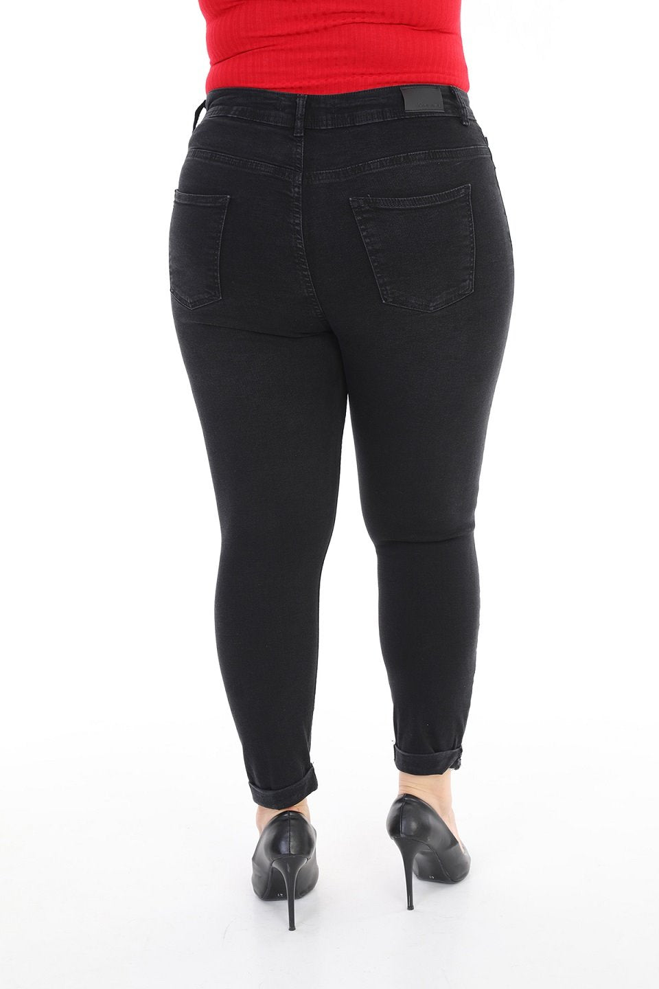 Duble Paça Skinny Kısa Boy Kot Pantolon 820
