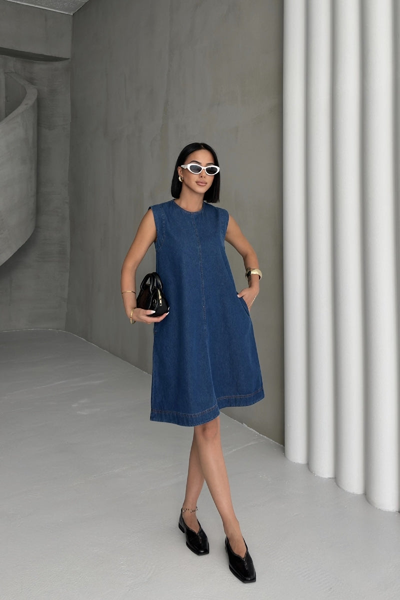 Kolsuz Cepli Oversize Elbise 3043