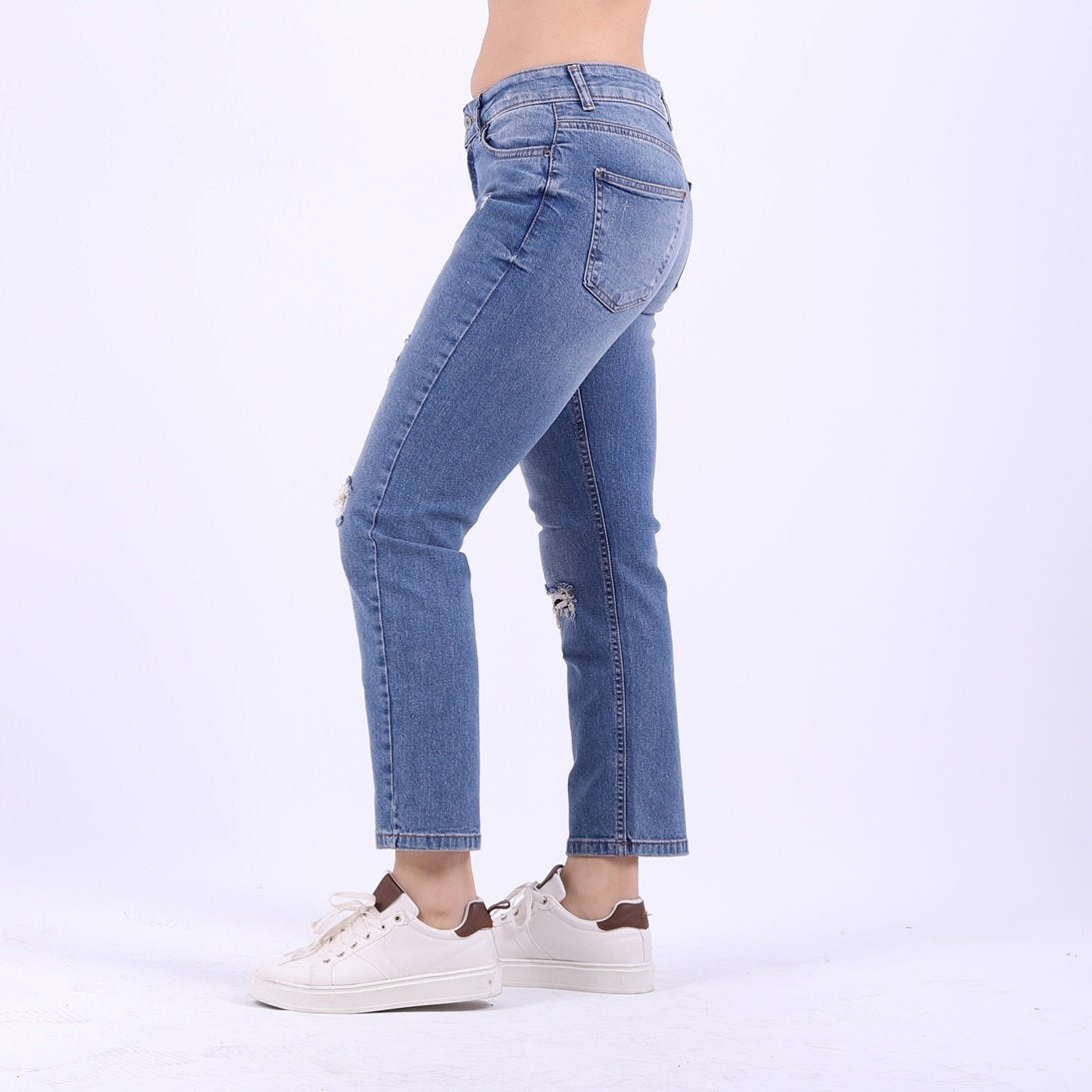 Boyfriend Yırtıklı Yamalı Kot Pantolon 899