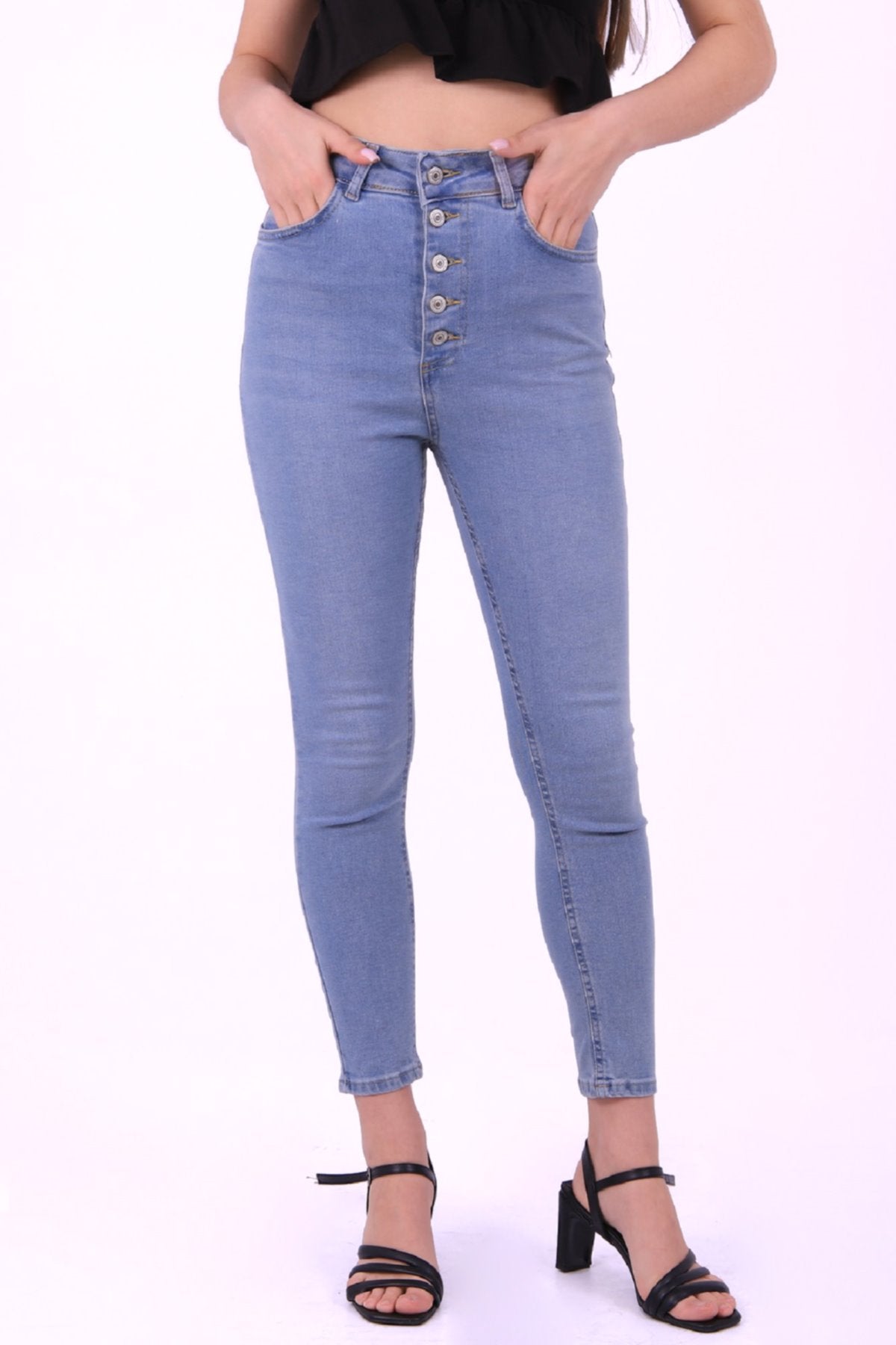 Önü 5 Düğmeli Skinny Kot Pantolon 755