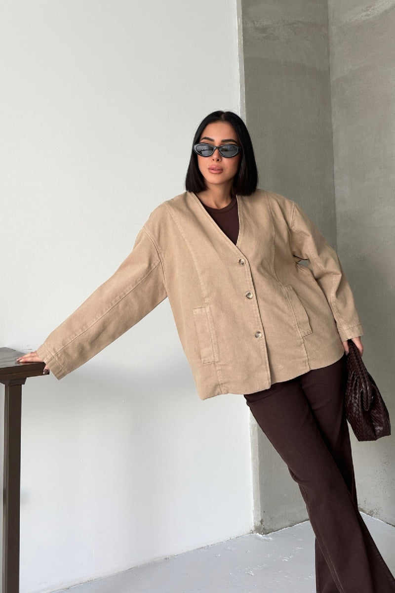 Astarlı Oversize Kot Ceket 6200