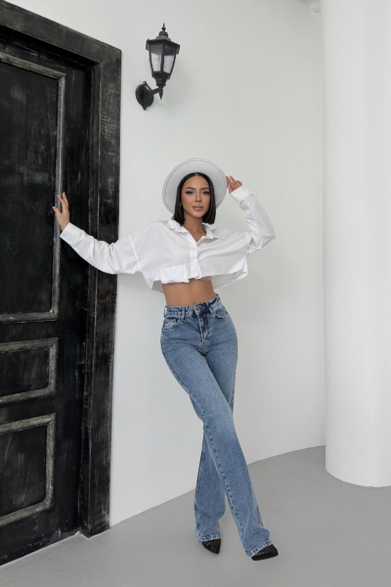 Yüksel Bel Straight Kot Pantolon 7033