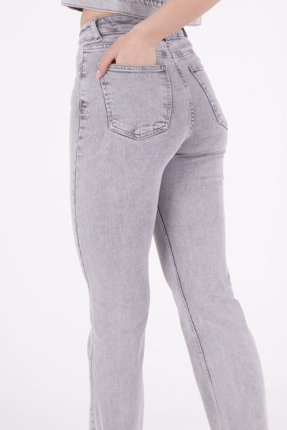 Dikişsiz Paça Bol Paça Relax Kot Pantolon 1726