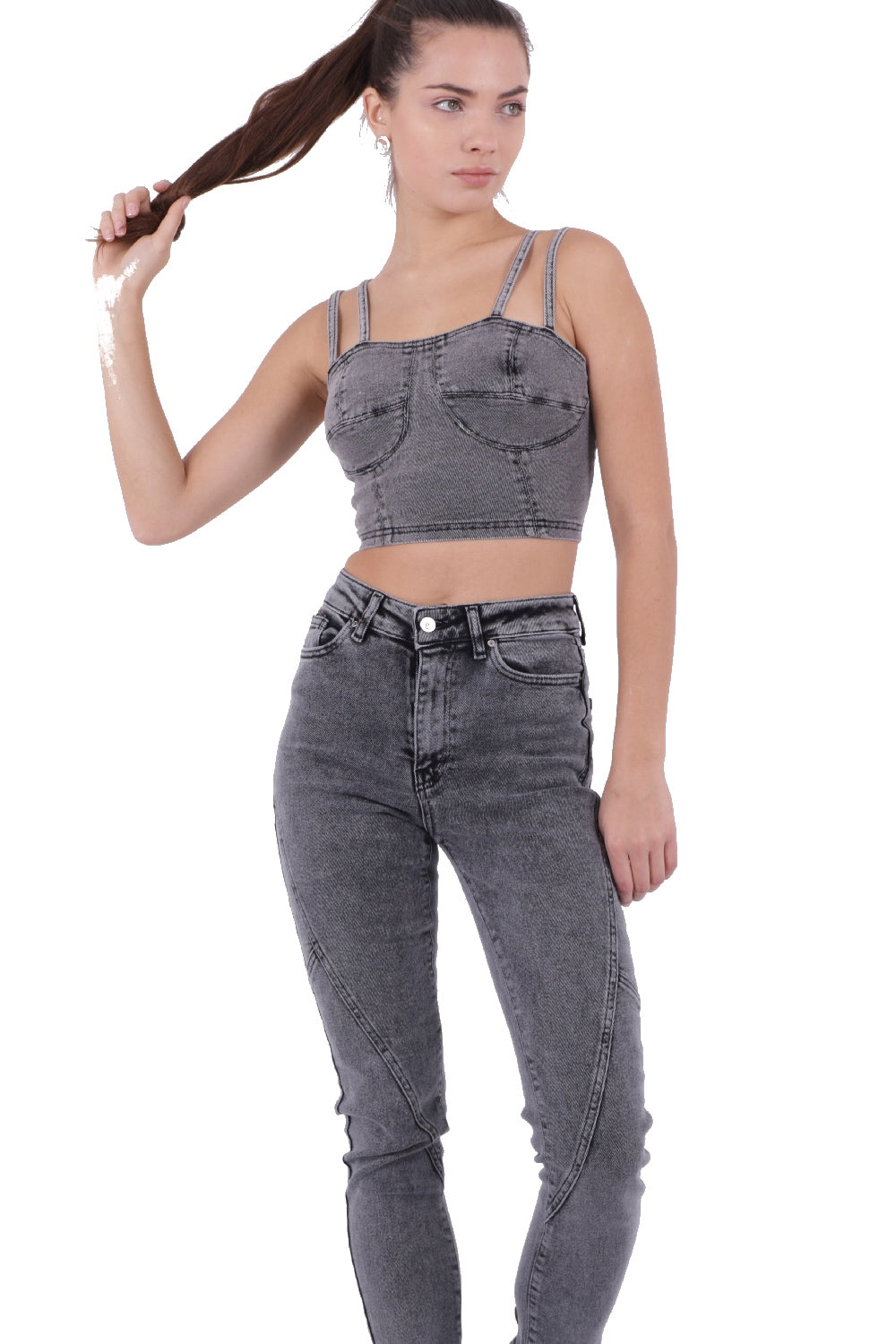 Parçalı Mom Pantolon 778