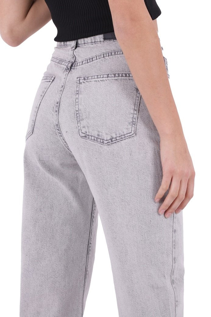 Paçası Yırtmaçlı Boru Paça Relax Kot Pantolon 931