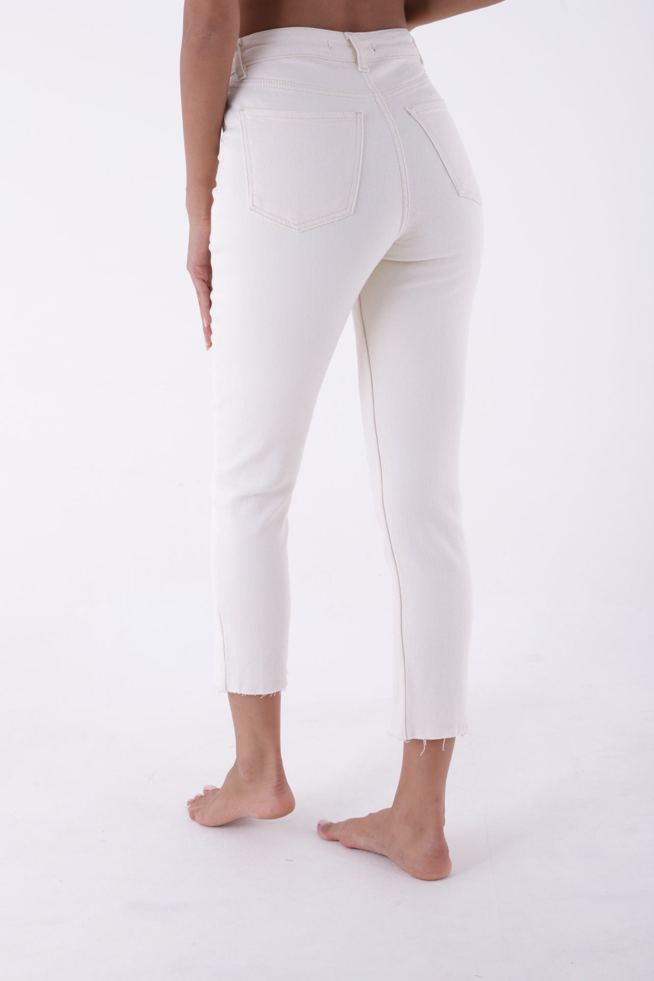 Parçalı Önü Yırtmaçlı Dikişsiz Paça Pantolon 1743