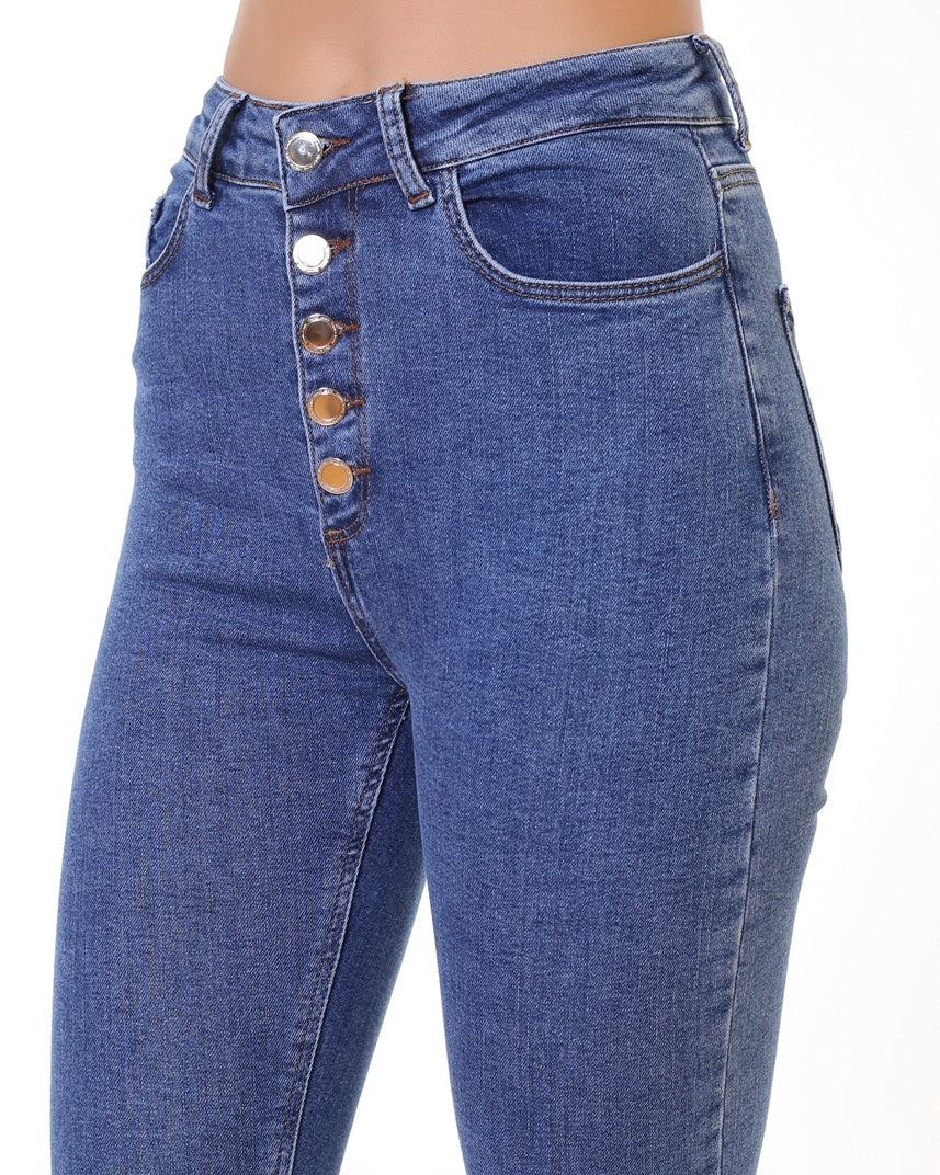 Önü 5 Düğmeli Skinny Kot Pantolon 755