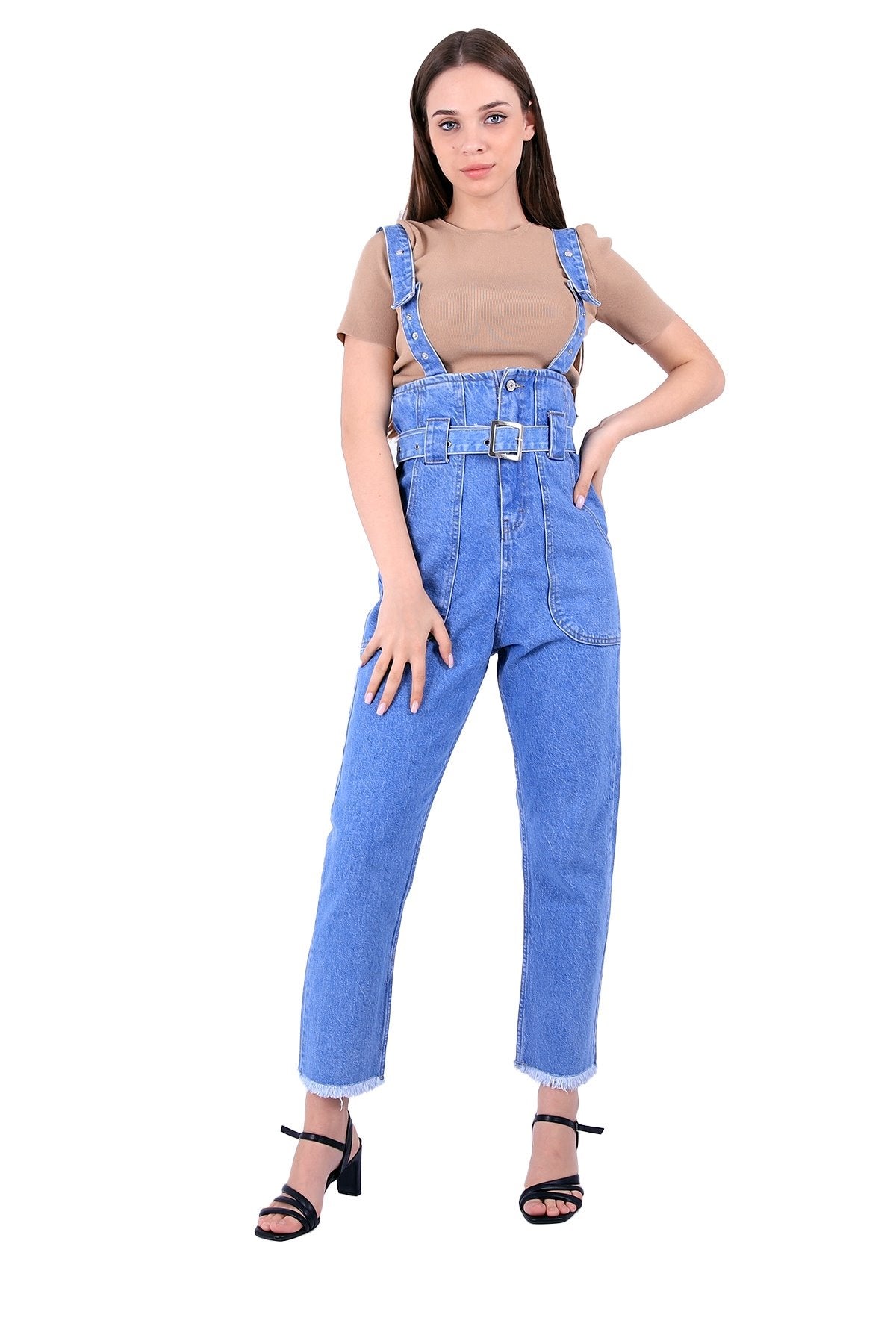 Beli Kemerli Salopet Tulum Kot Pantolon 327