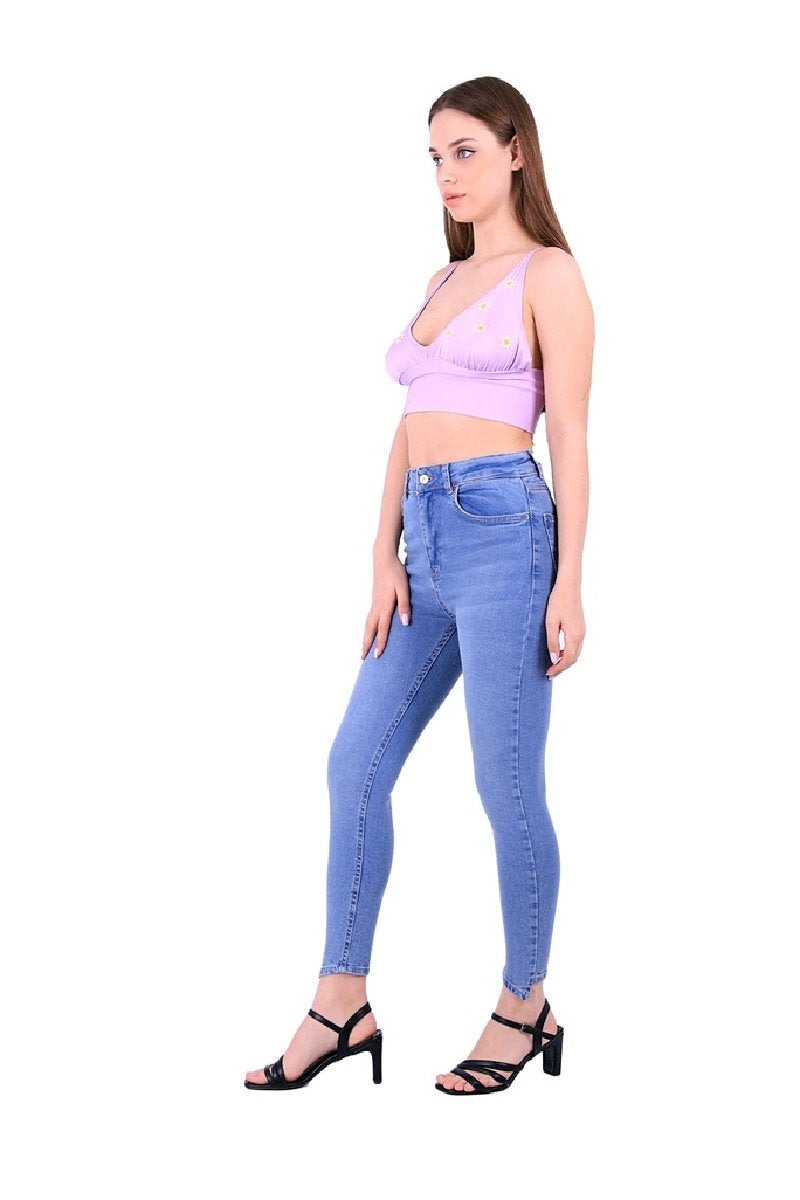 Asimetrik Paçalı Kot Pantolon 935