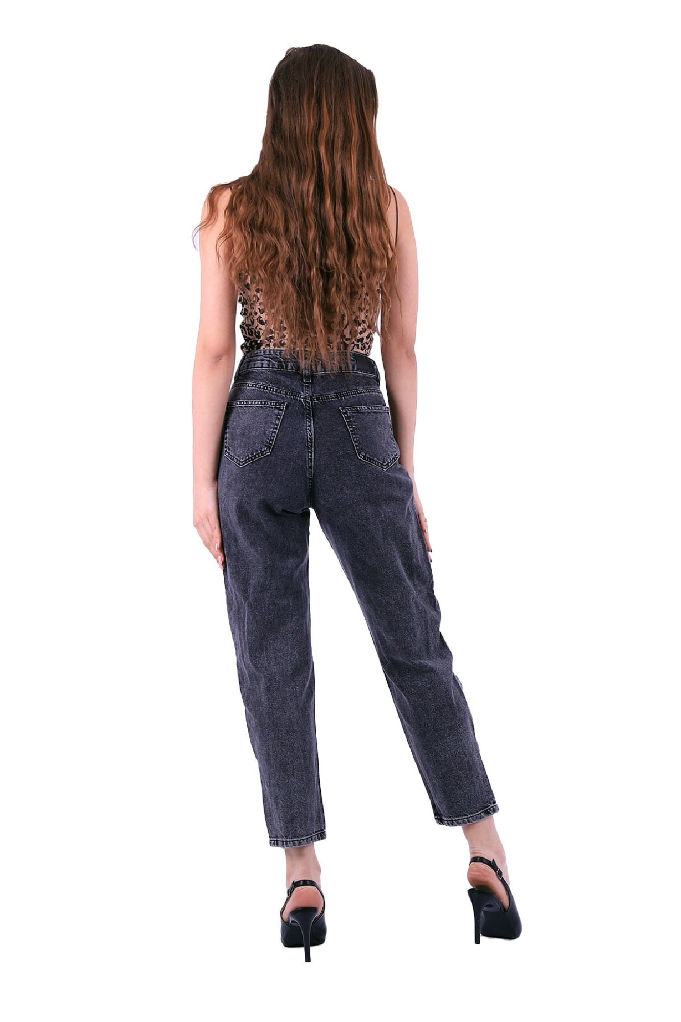 Yanı Fermuarlı Mom Kot Pantolon 717