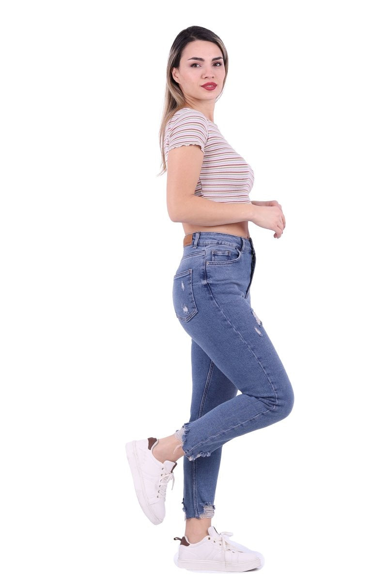Paçası Mom Fit Kot Pantolon 884