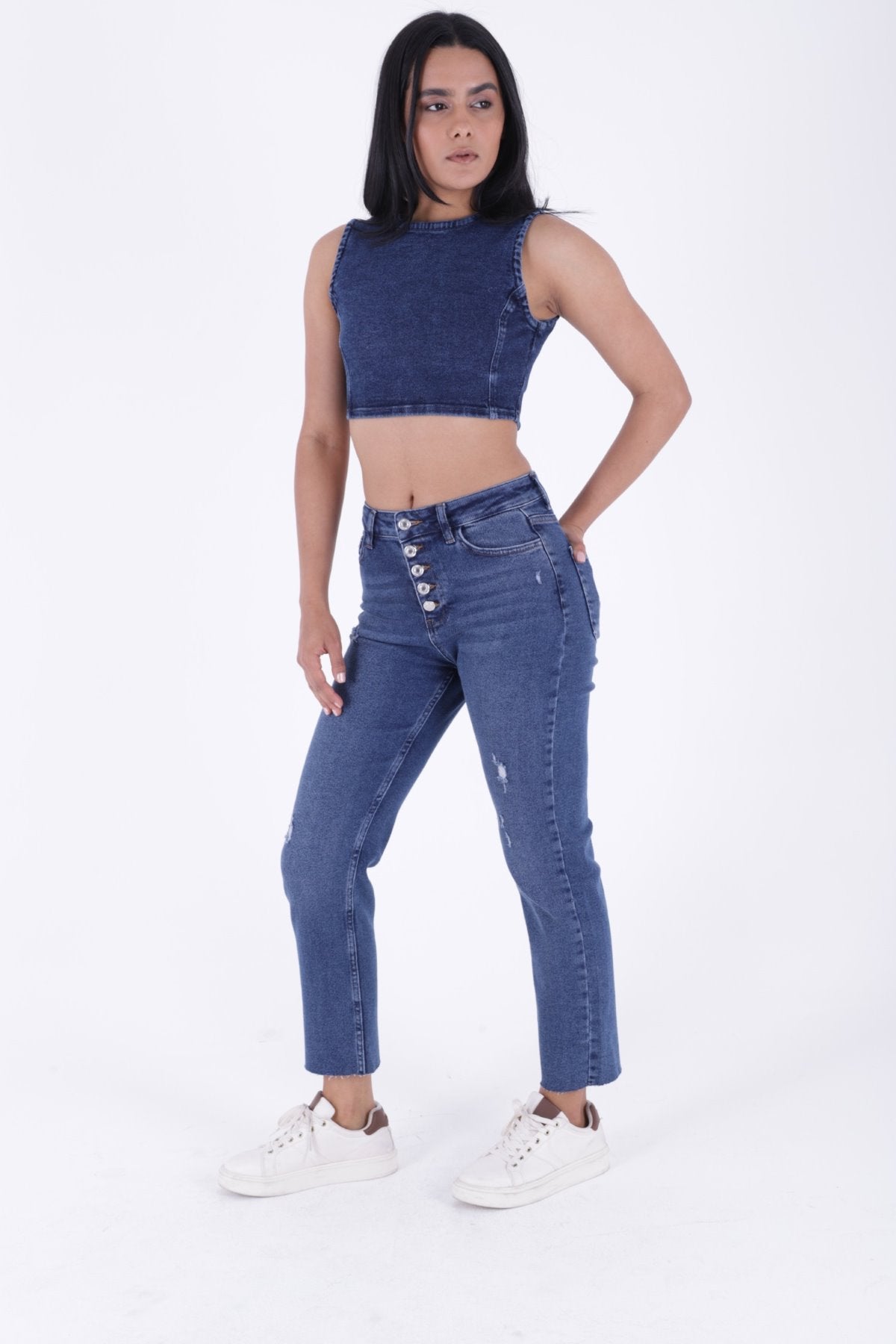 5 Düğmeli Mom Fit Kot Pantolon 745