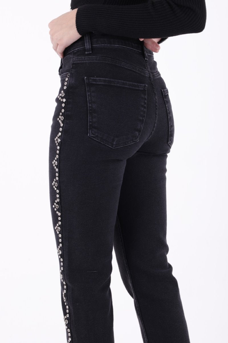 Yanları Droplı Mom Fit Kot Pantolon 7039
