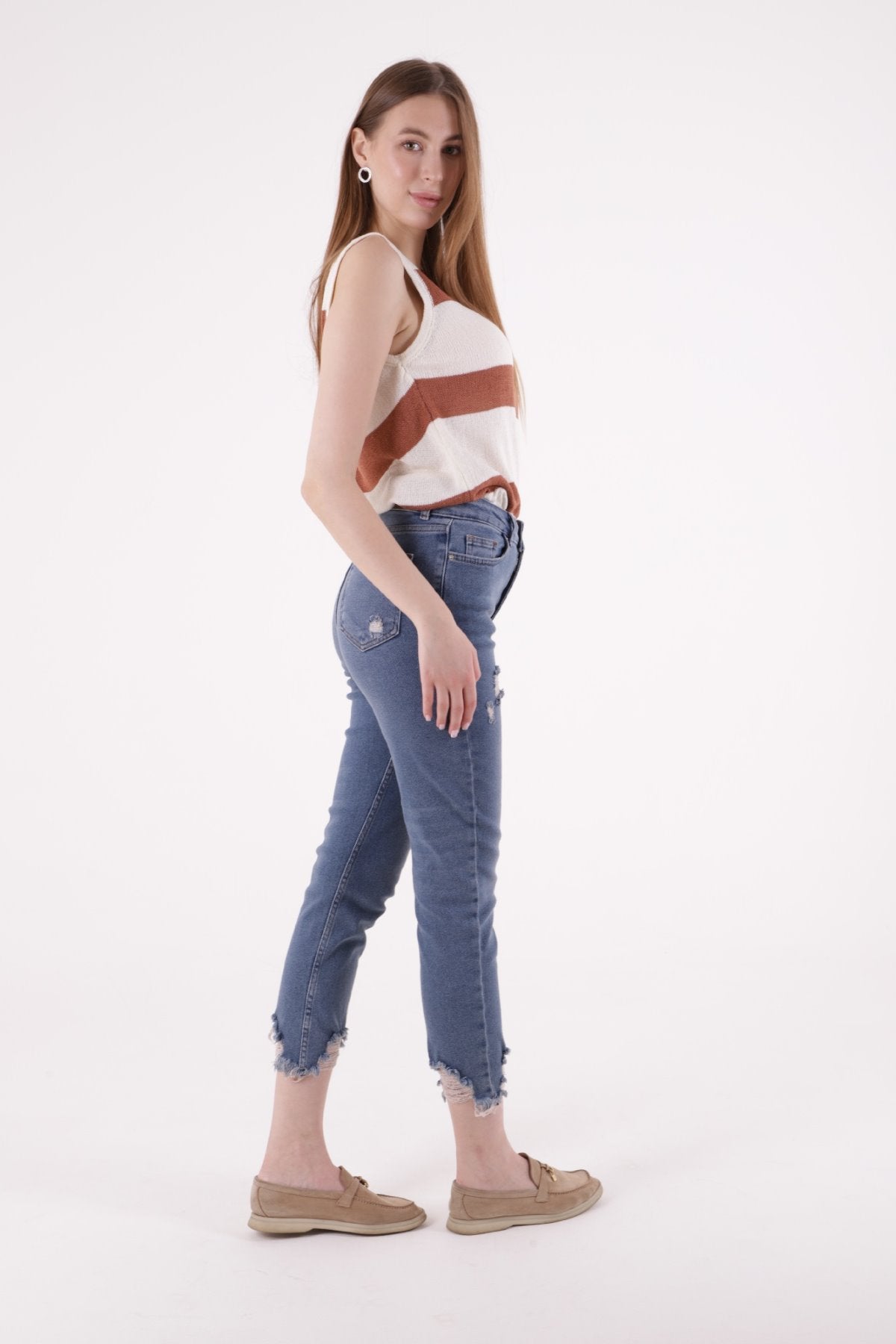 Paçası Mom Fit Kot Pantolon 884