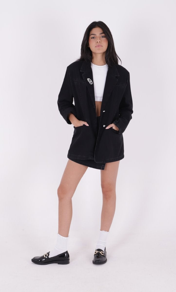Düğmeli Klasik Blazer Ceket 6066