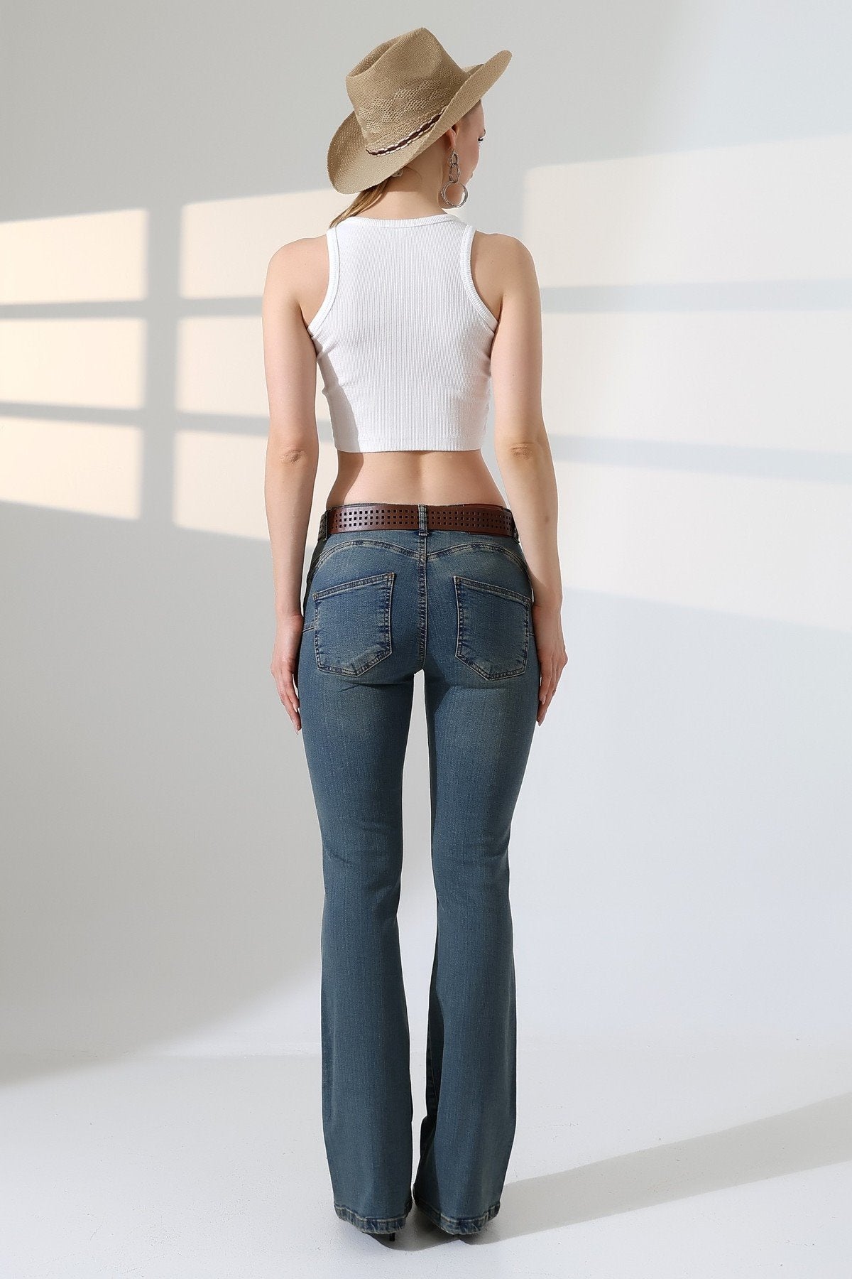 Push Up İspanyol Kot Pantolon 7108
