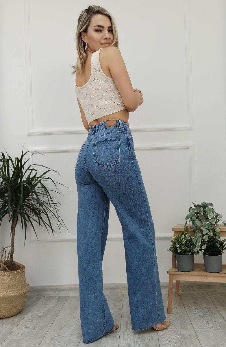Dikişsiz Paça Beş Düğmali Relax Kot Pantolon 917
