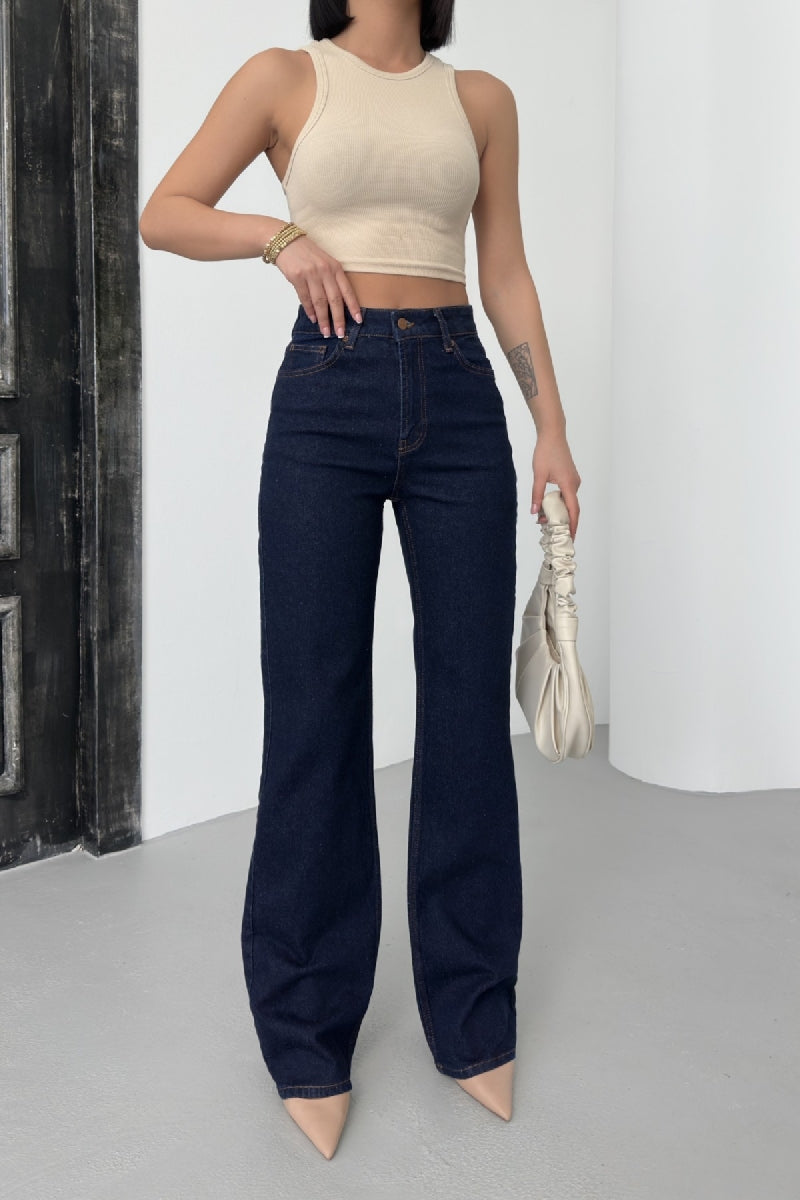 Yüksel Bel Straight Kot Pantolon 7033