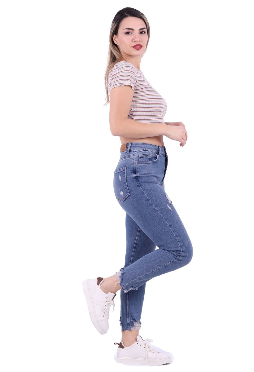 Paçası Mom Fit Kot Pantolon 884